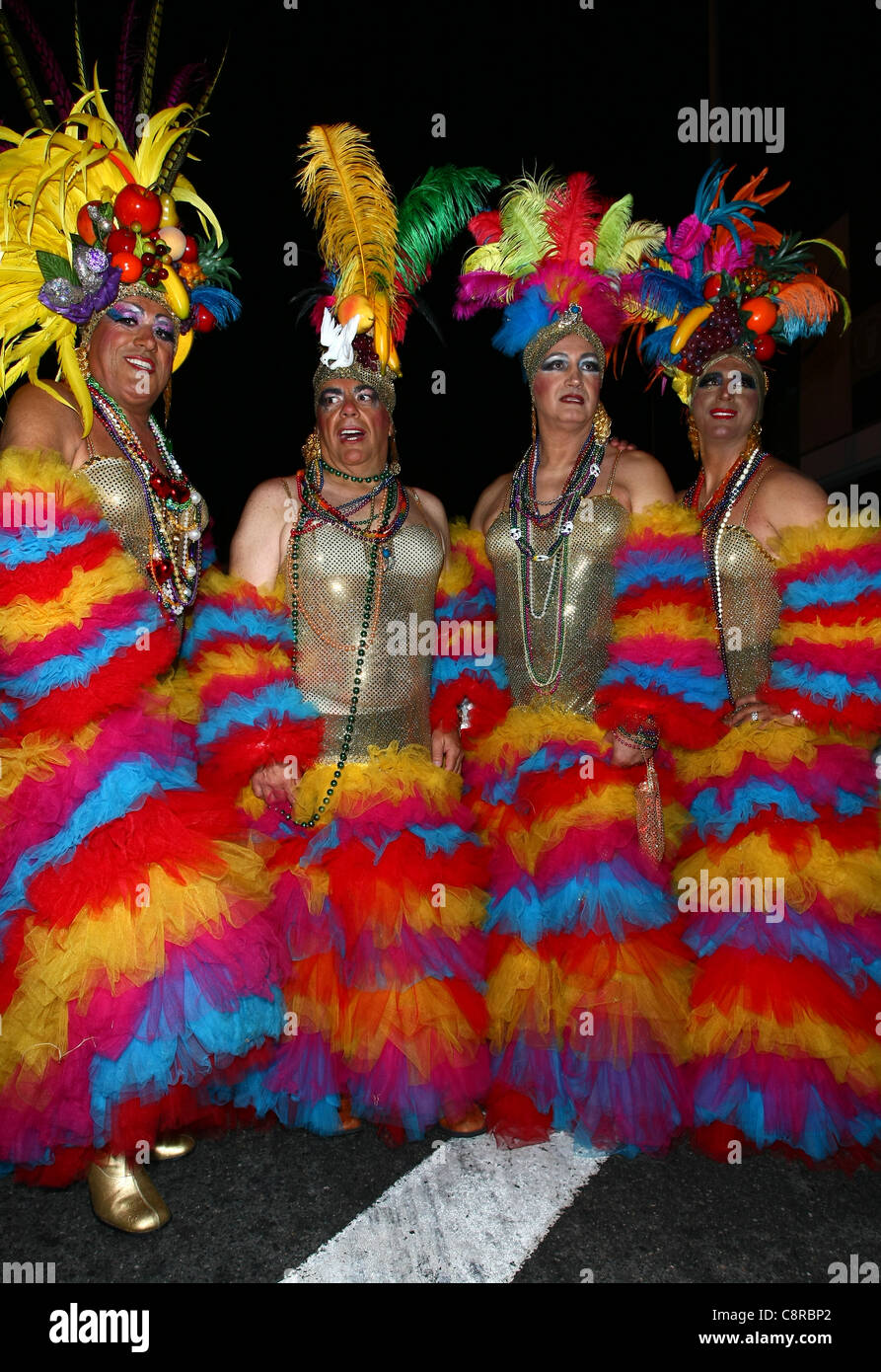 DRAG QUEENS IN COSTUME 2011 WEST HOLLYWOOD COSTUME CARNAVAL LOS ANGELES CALIFORNIA USA 31 October 2011 Stock Photo