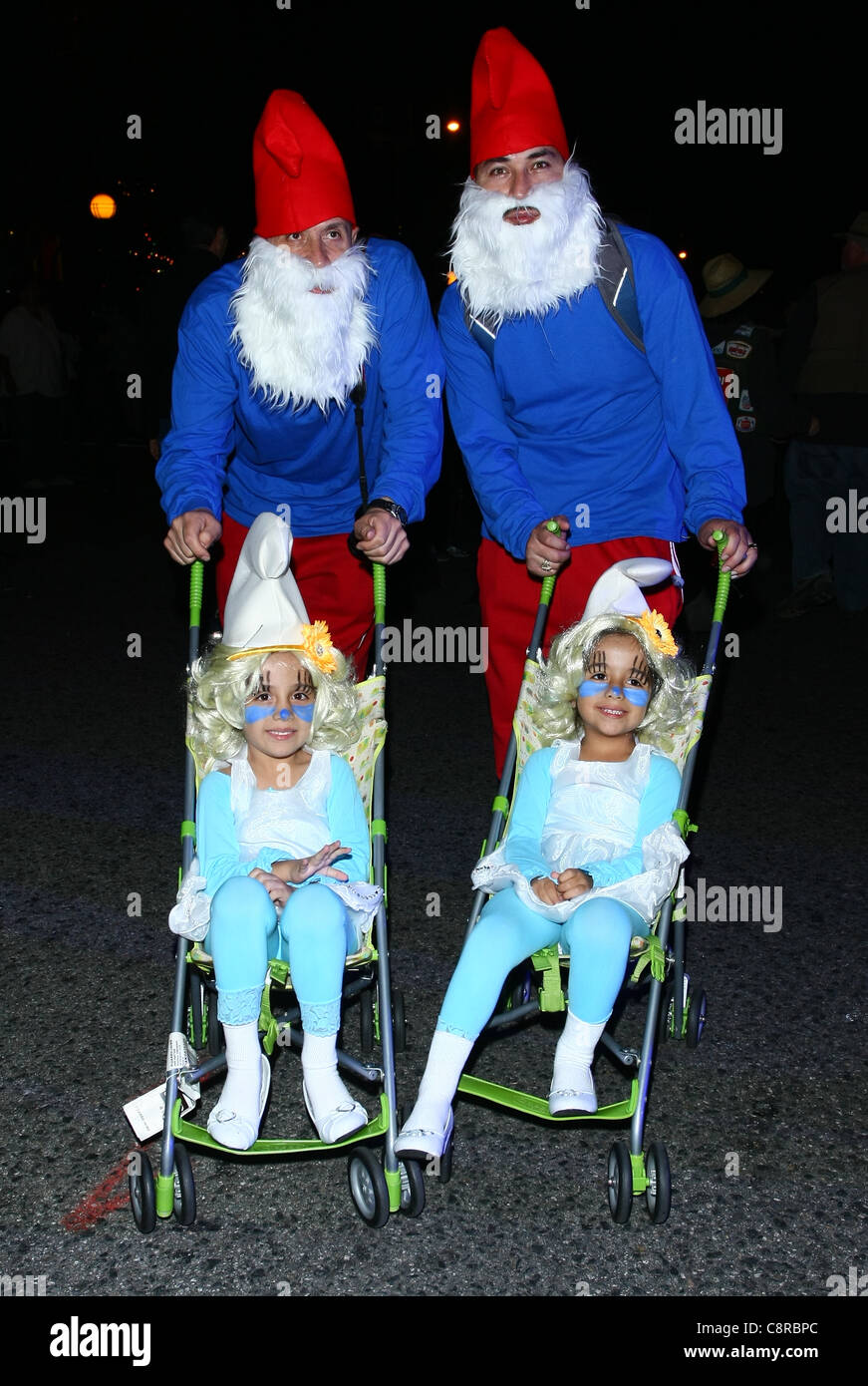 SMURF FAMILY COSTUMES 2011 WEST HOLLYWOOD COSTUME CARNAVAL LOS ANGELES