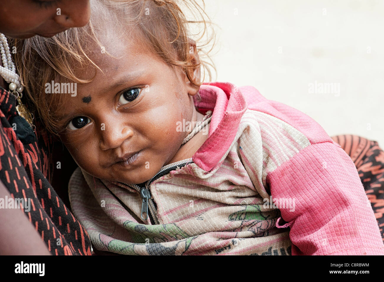 Young poor lower caste Indian street baby boy Stock Photo