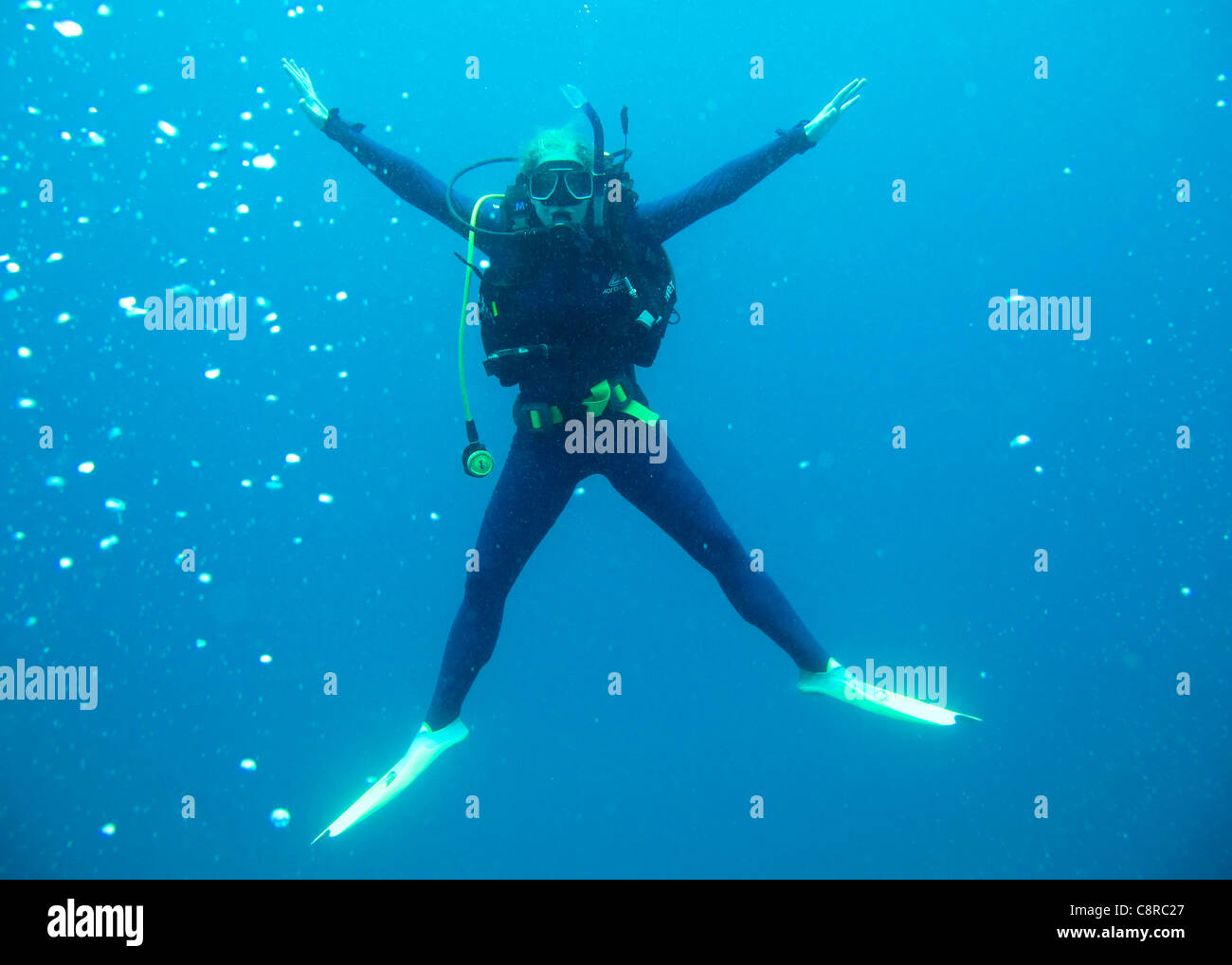 Scuba diving, Great Barrier Reef Stock Photo