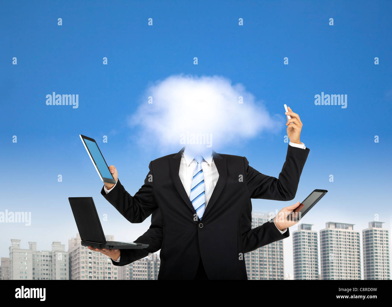 cloud computing and business thinking concept Stock Photo