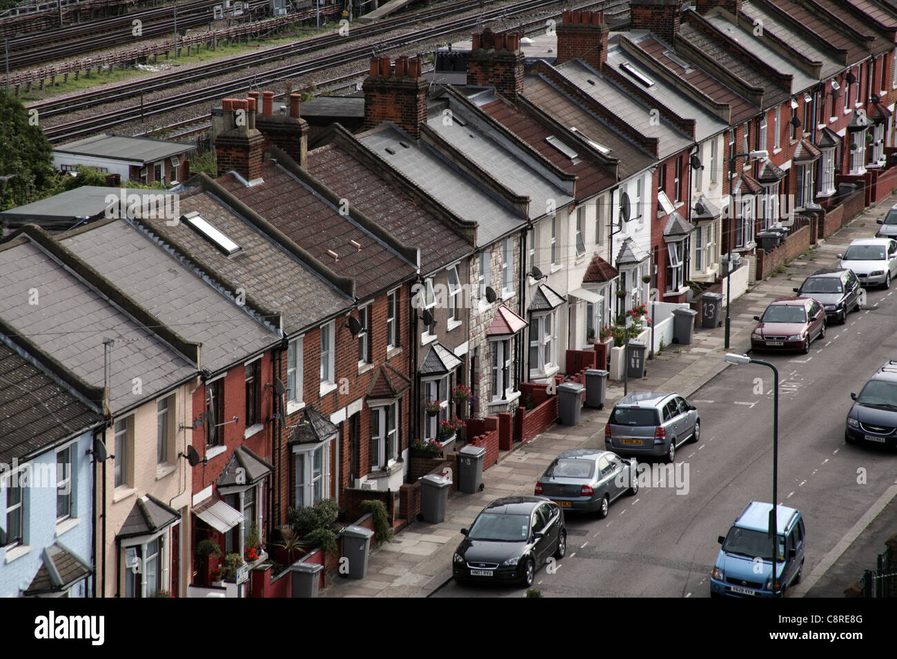 Terraced Housing in Willesden, North London Stock Photo