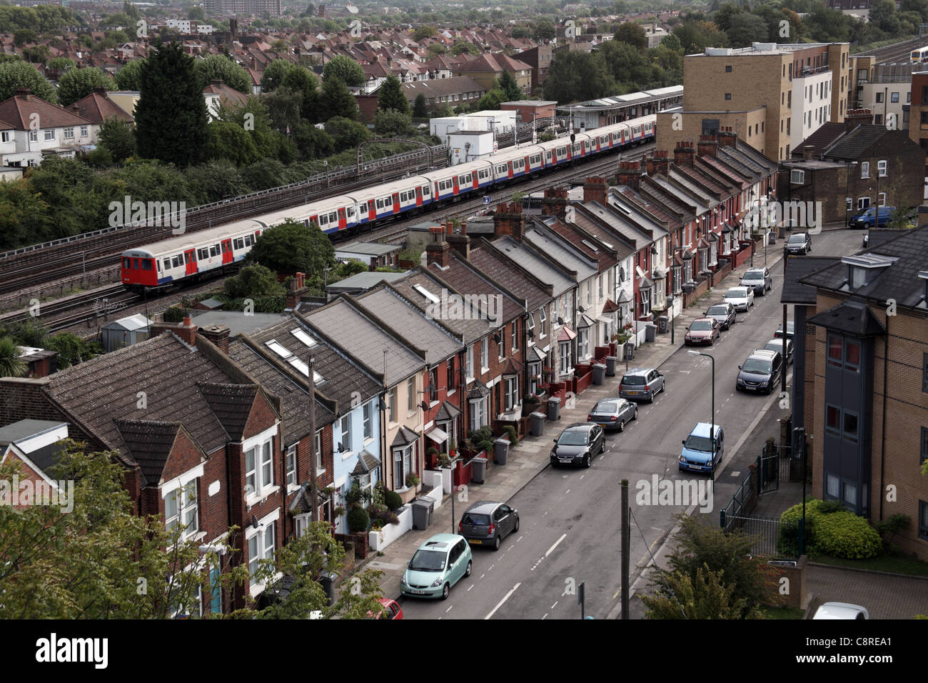 Terraced Housing in Willesden, North London Stock Photo
