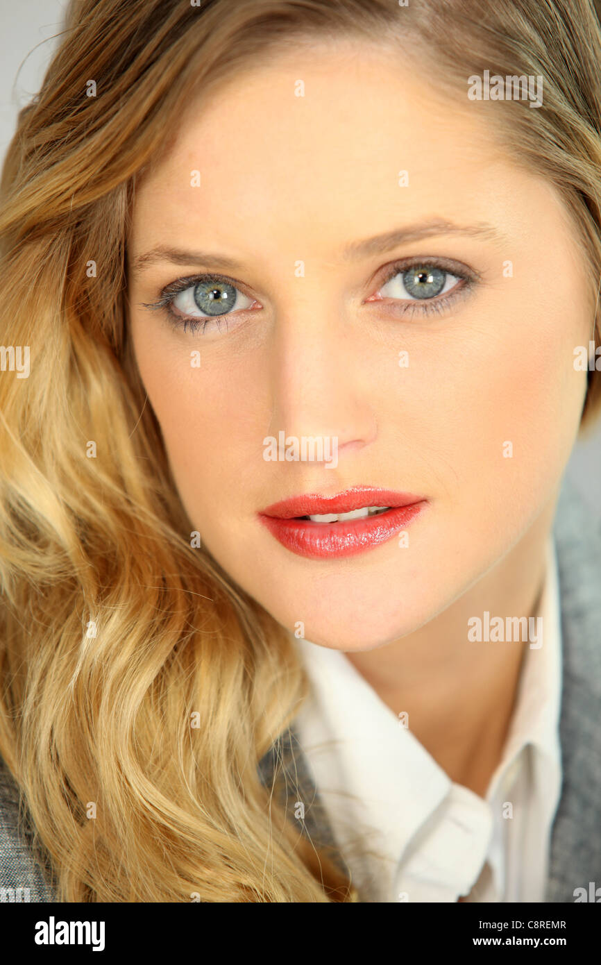 close-up portrait of dainty blonde Stock Photo