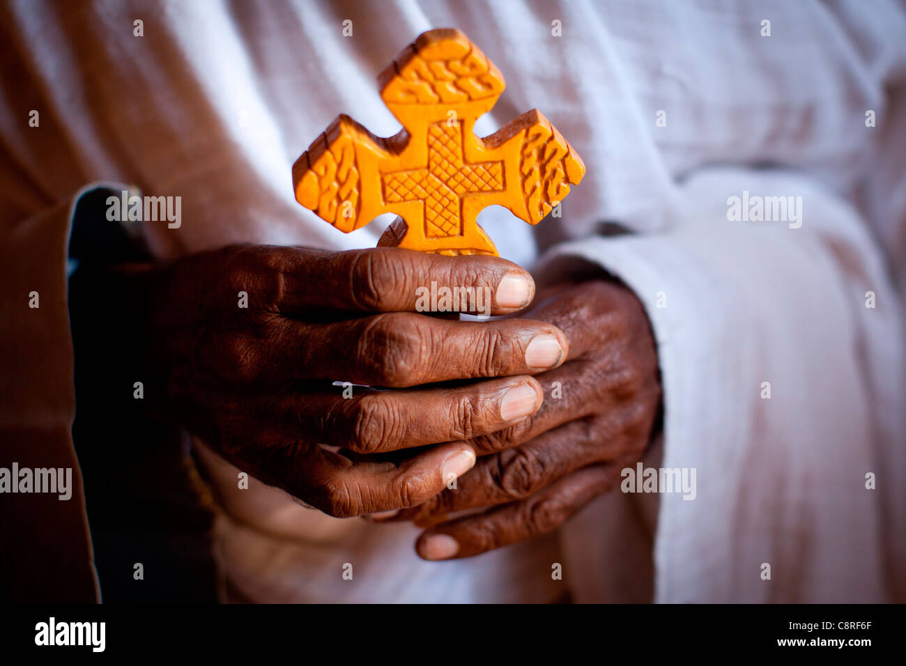 Large Traditional Ethiopian Wood Blessings Hand Coptic Cross Ethiopia