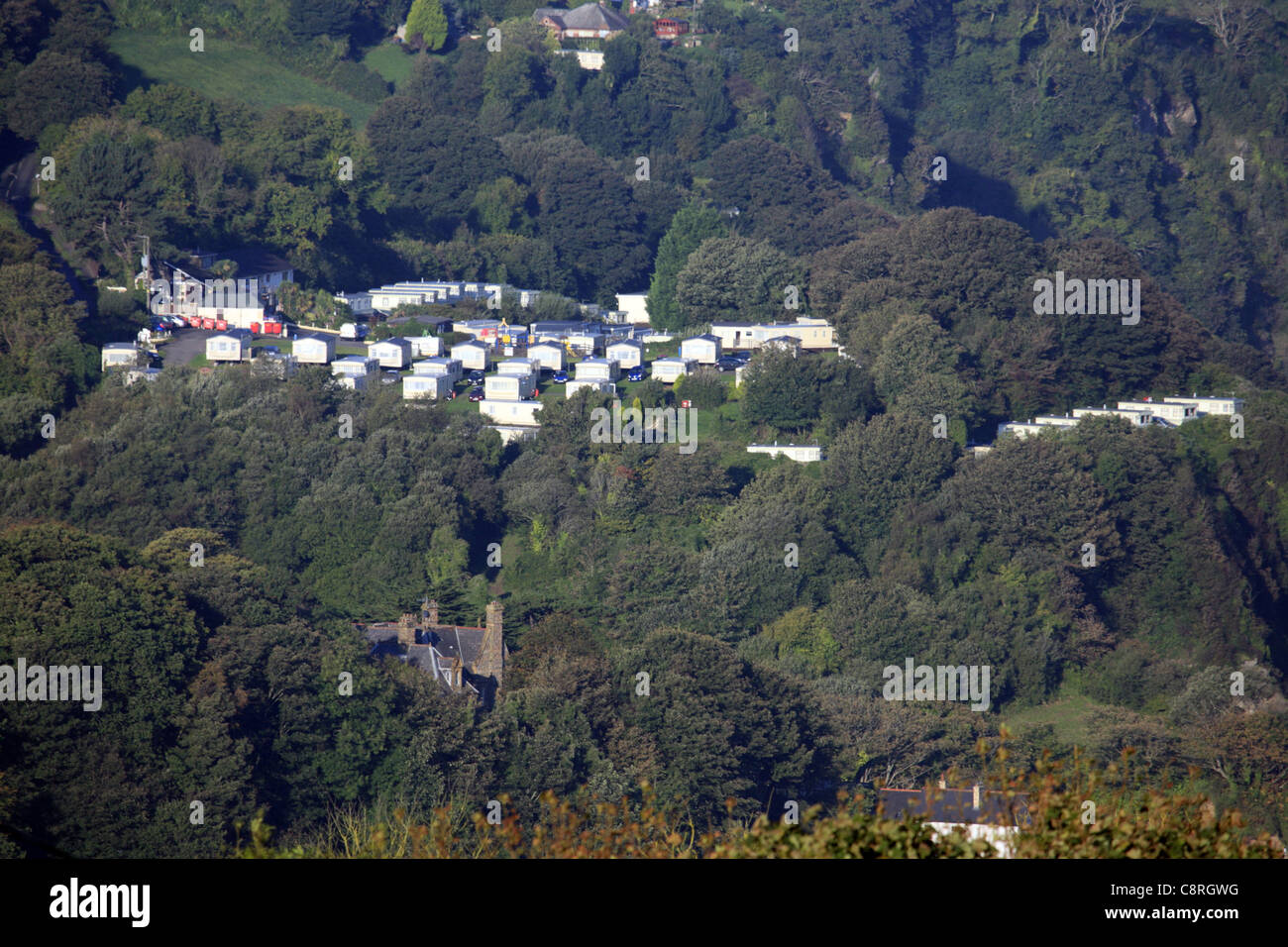Caravan Park, Combe Martin, Devon Stock Photo Alamy