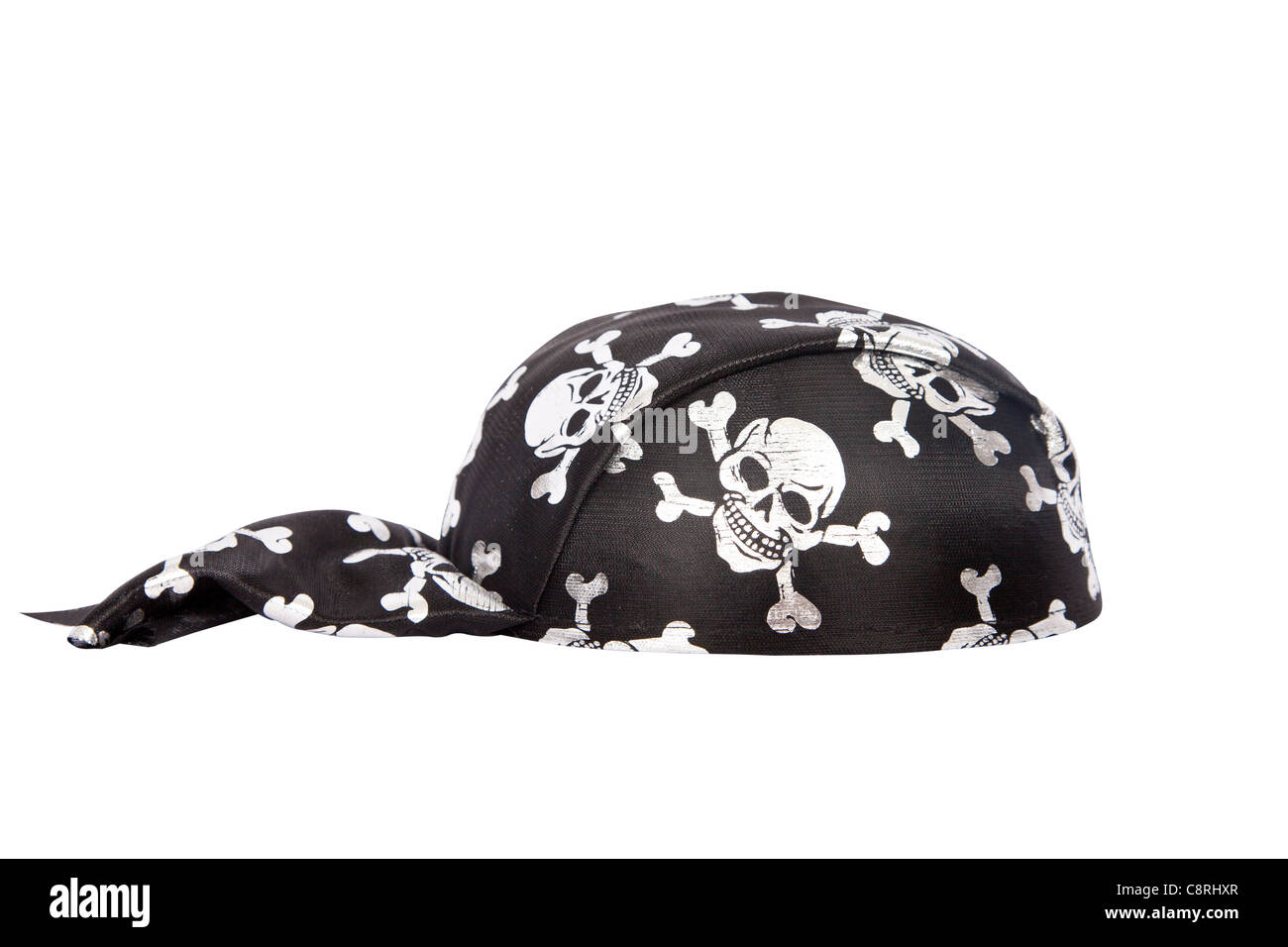 Black pirate hat with skulls isolated on white Stock Photo Alamy