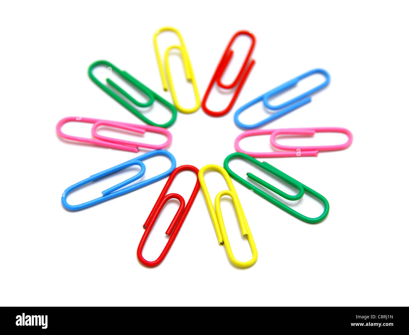 Flower from paper clips. Isolated on white background Stock Photo - Alamy