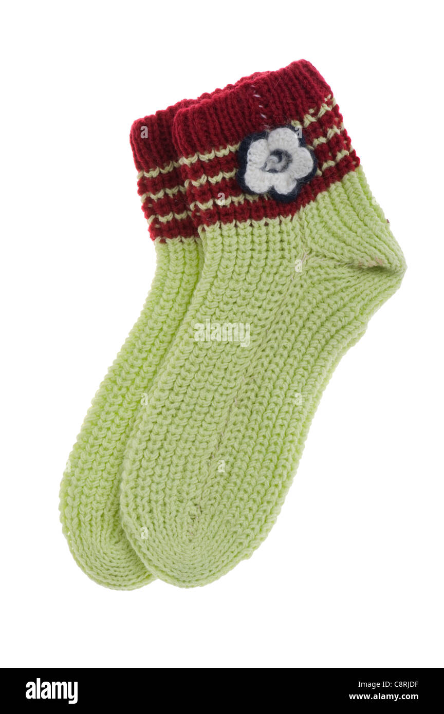 object on white socks close up Stock Photo Alamy