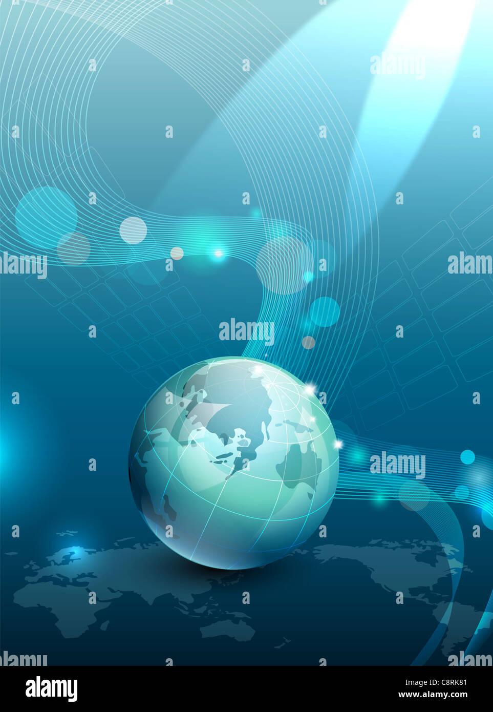 Illustration of globe with abstract background Stock Photo - Alamy