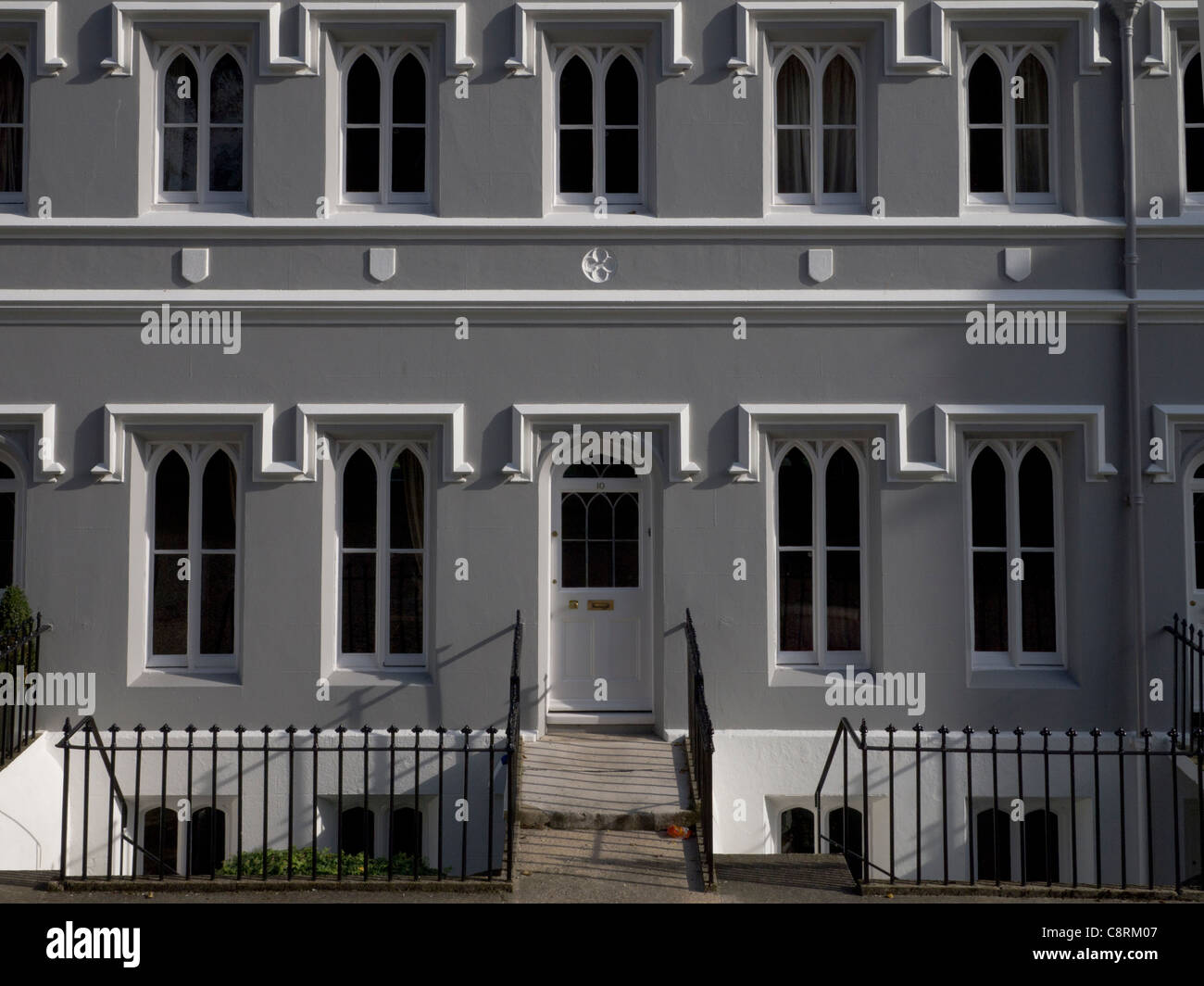 The ornate and structured frontage of a residential apartment block