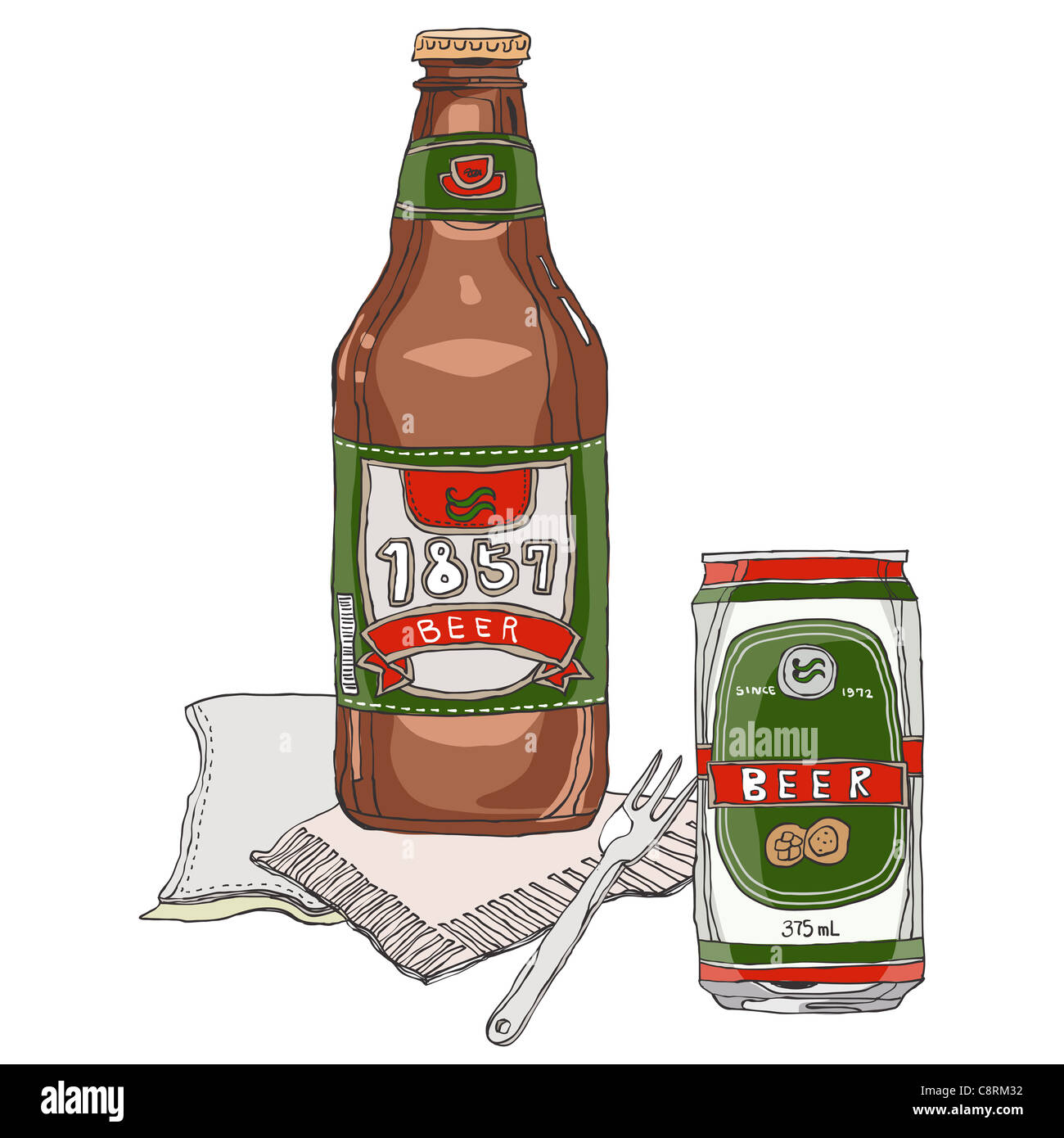 Beer Bottle And Can Stock Photo Alamy