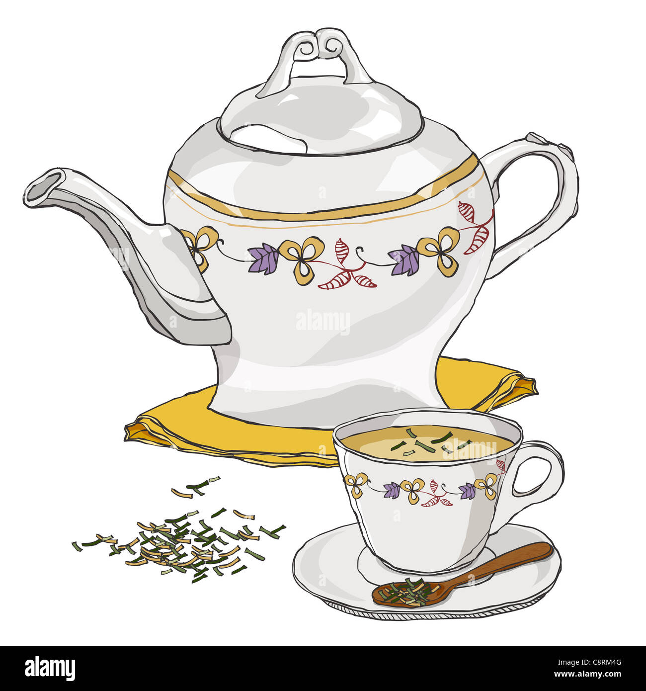Tea Pot And Tea Cup Stock Photo Alamy