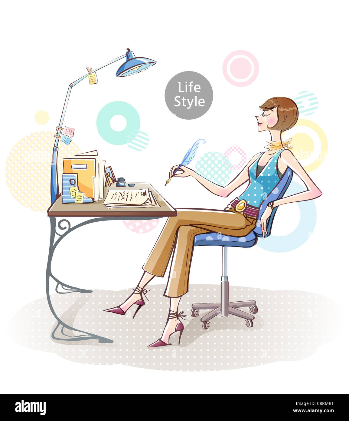 Woman Writing Letter Painting High Resolution Stock Photography and