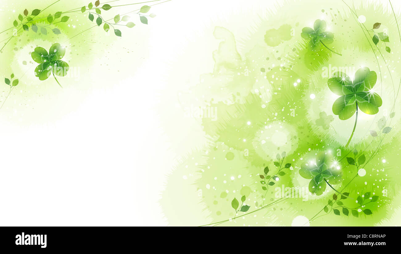 Illustration of abstract green flower pattern Stock Photo - Alamy