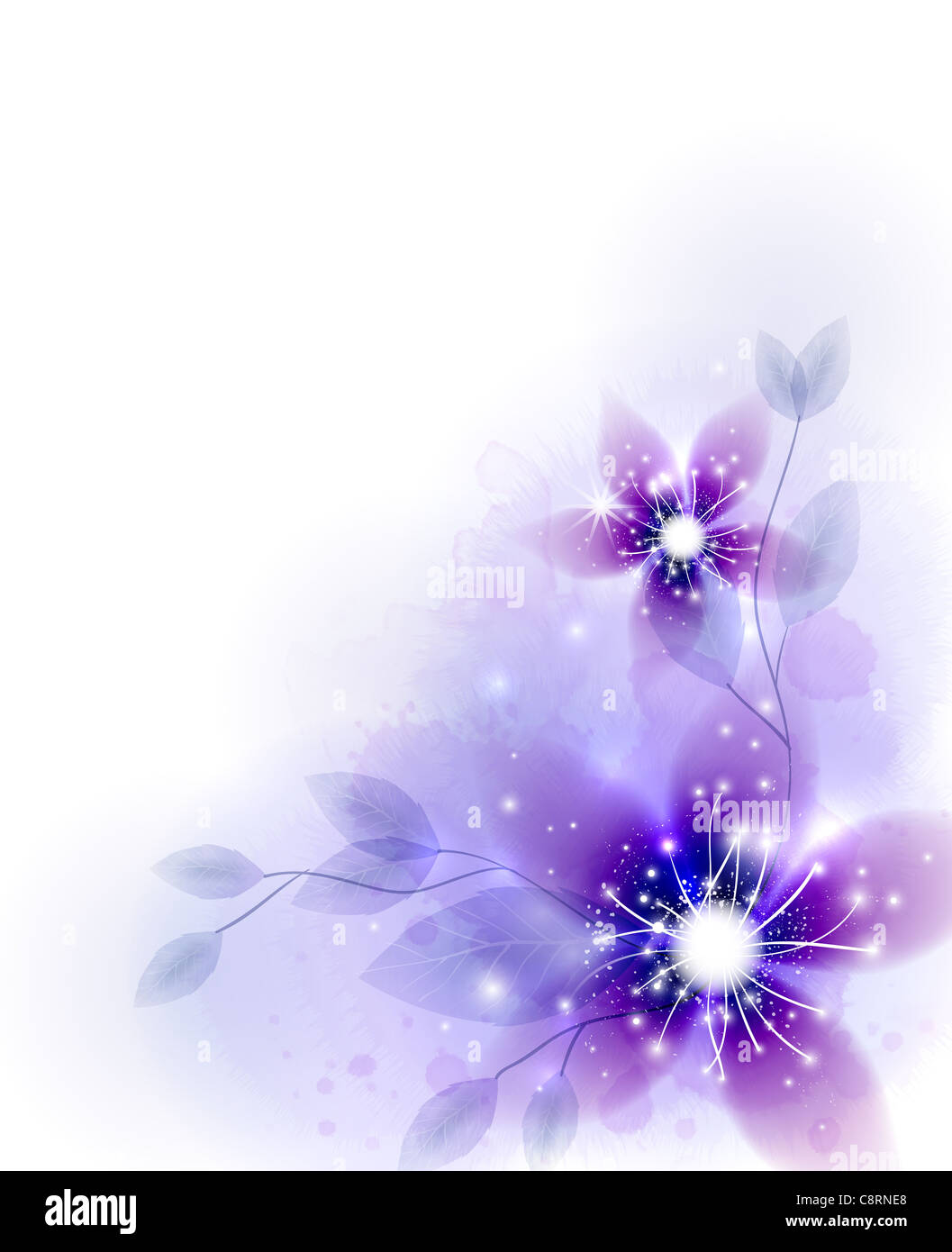 Illustration of abstract purple flower Stock Photo - Alamy