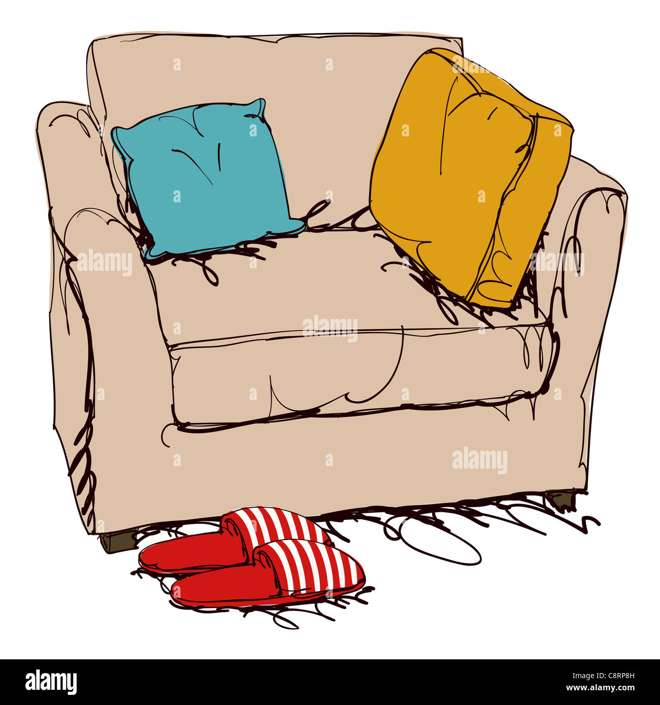 Couch With Cushion Stock Photo Alamy