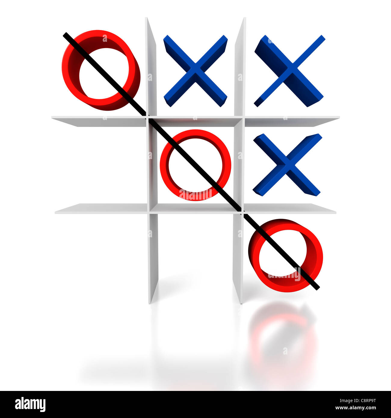 tic tac toe - blue red - optional Stock Photo - Alamy