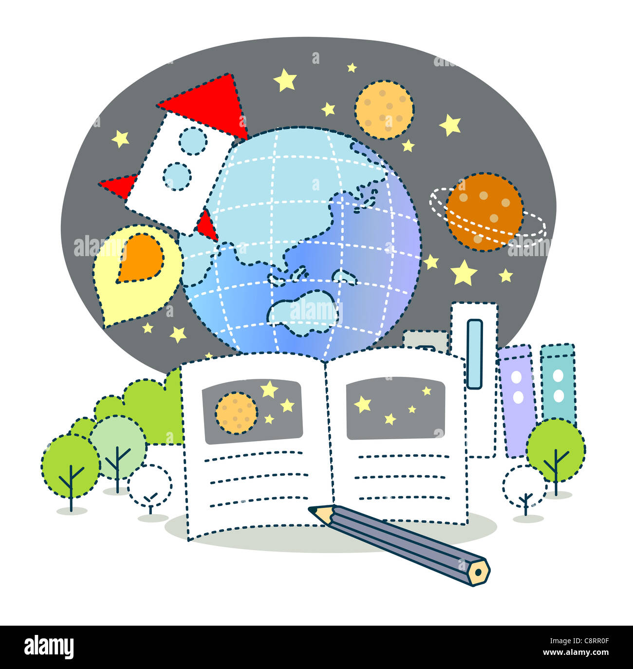 Illustration on Universe studies Stock Photo