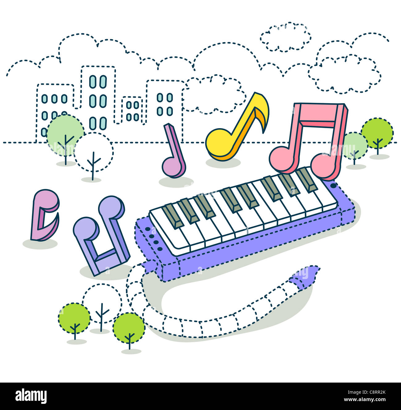 Illustration of piano class Stock Photo
