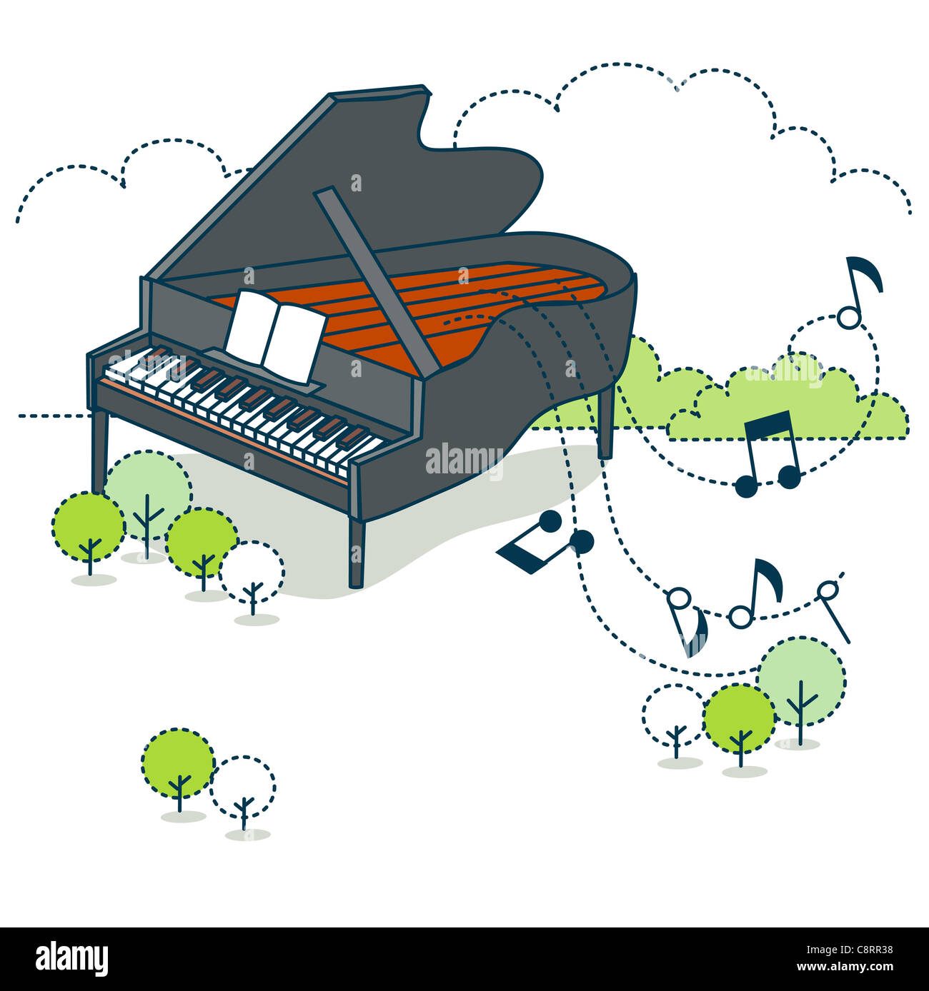 Illustration of piano Stock Photo