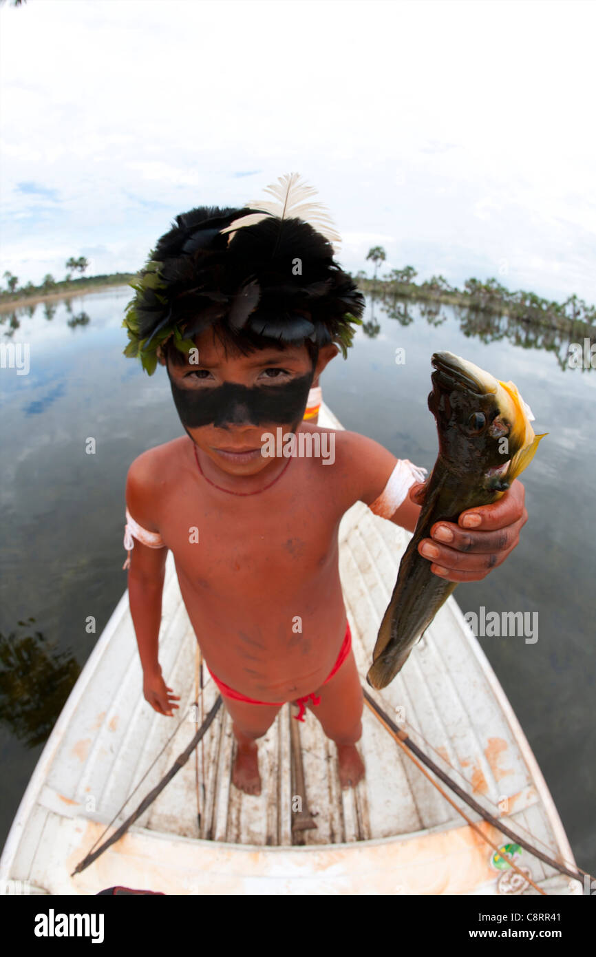 Xingu indians in the Amazone, Brazil Stock Photo Alamy