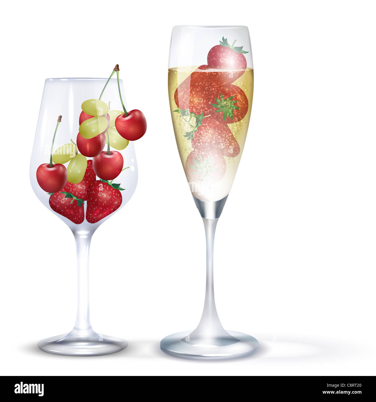 Fruits And Wine In Wine Glass Stock Photo Alamy