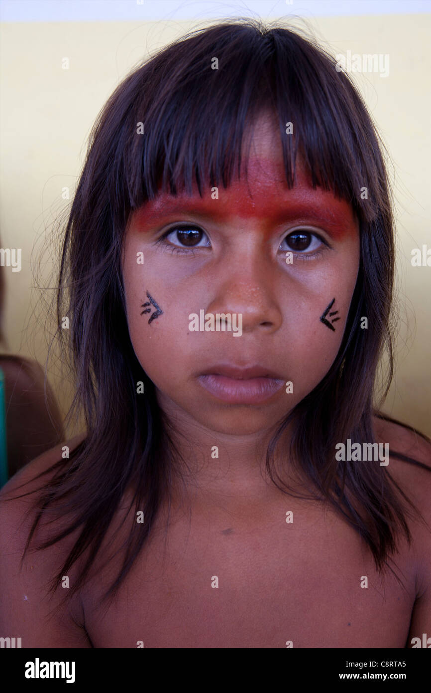 Xingu indians in the Amazone, Brazil Stock Photo Alamy