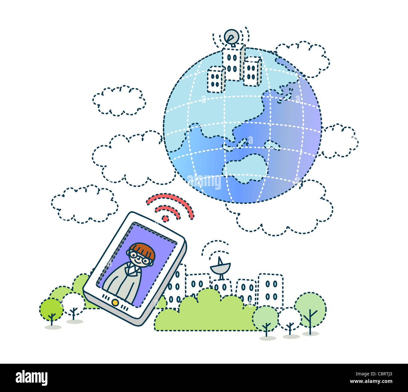 Concept of mobile networking Stock Photo Alamy