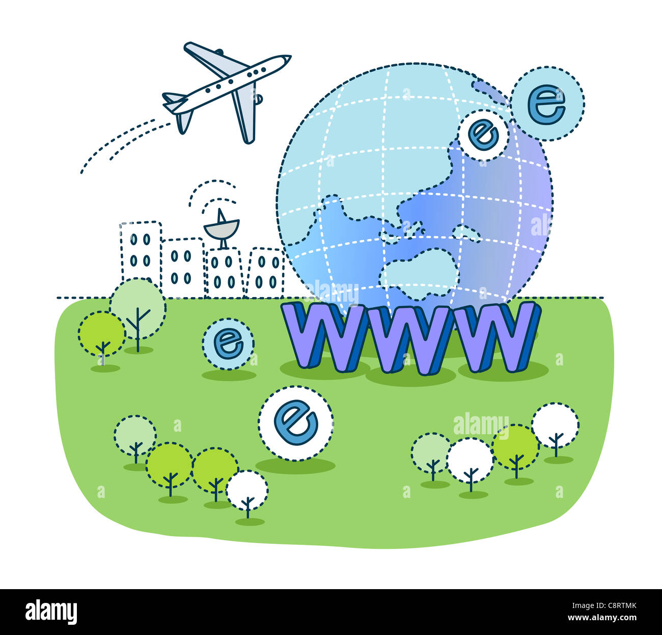 Airplane globe sign hi-res stock photography and images - Alamy