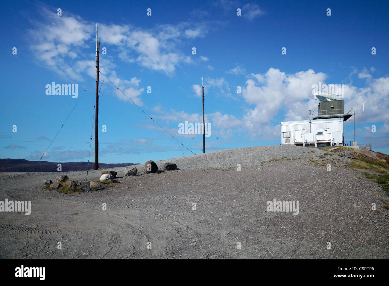 Tacan Radar Station, Kangerlussuaq, Greenland Stock Photo