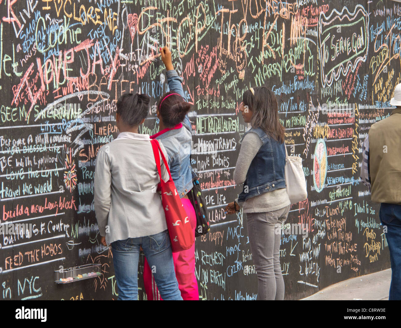 Before I die I want interactive public art project Stock Photo
