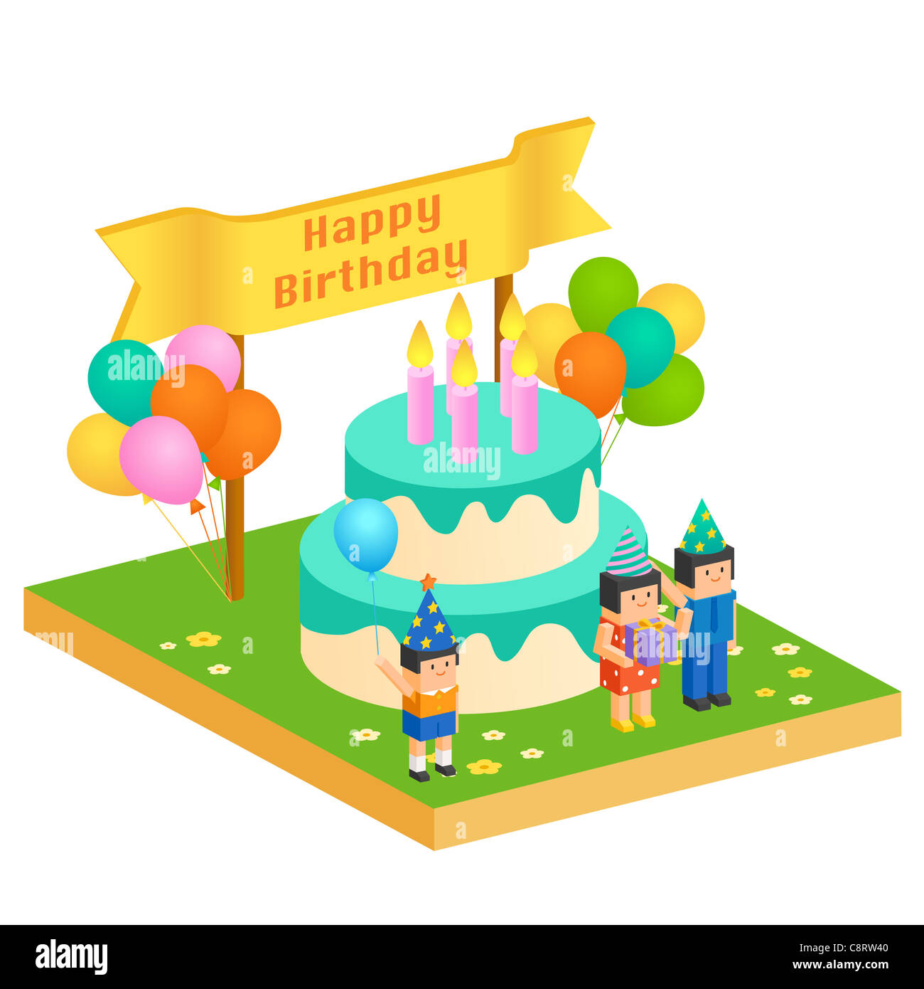 Boy girl birthday two Cut Out Stock Images & Pictures - Alamy