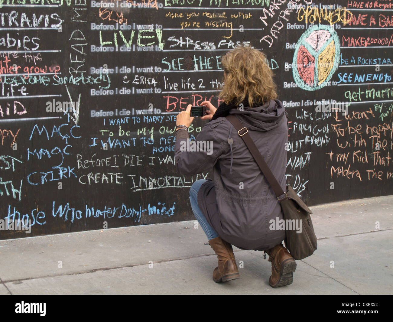 Before I die I want interactive public art project Stock Photo Alamy