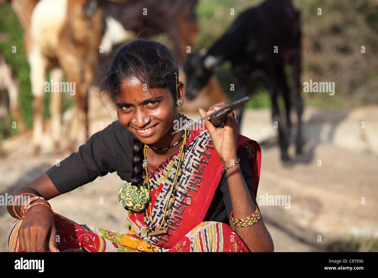 Lower caste woman Andhra Pradesh South India Stock Photo
