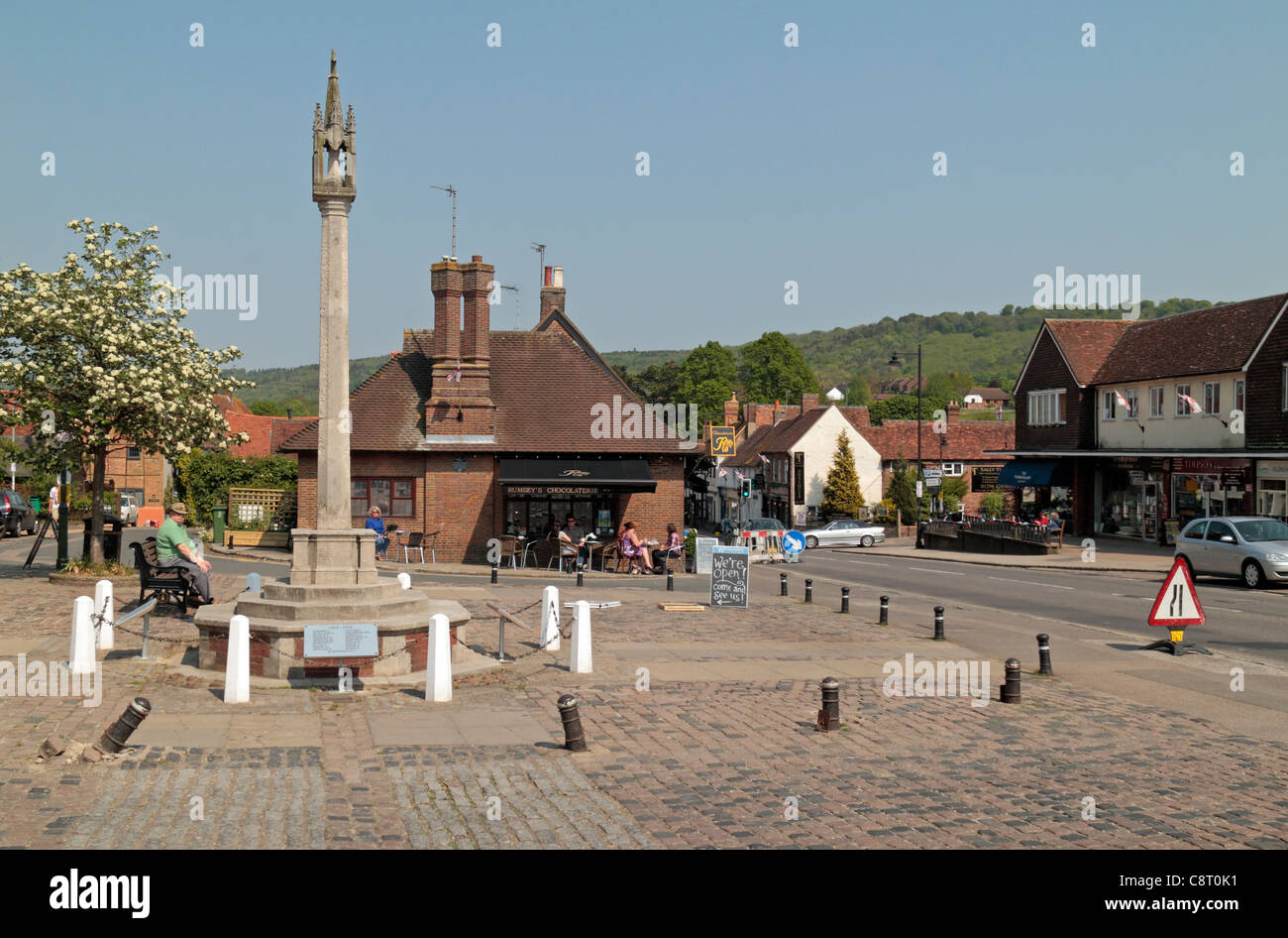 View east from the market area along the High Street in Wendover, Buckinghamshire, UK. Stock Photo