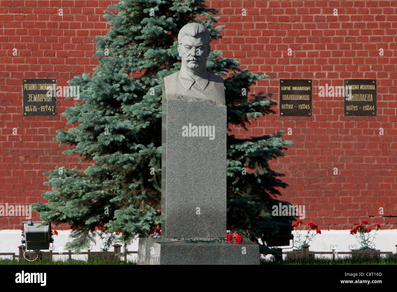 Tombstone of Joseph Stalin (1878-1953) at the Kremlin Wall Necropolis in Moscow, Russia Stock Photo