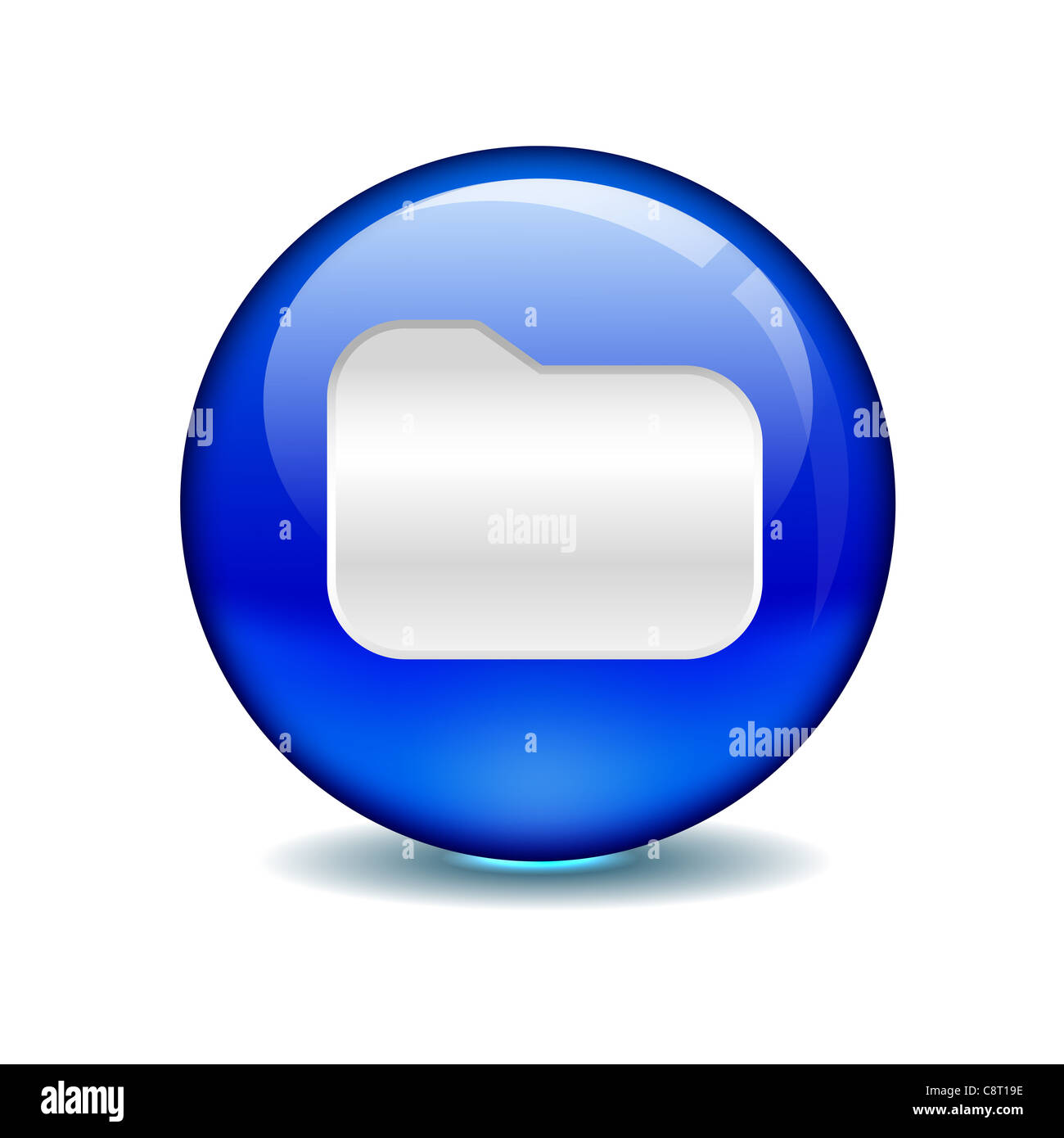 Folder sign in blue circle Stock Photo - Alamy