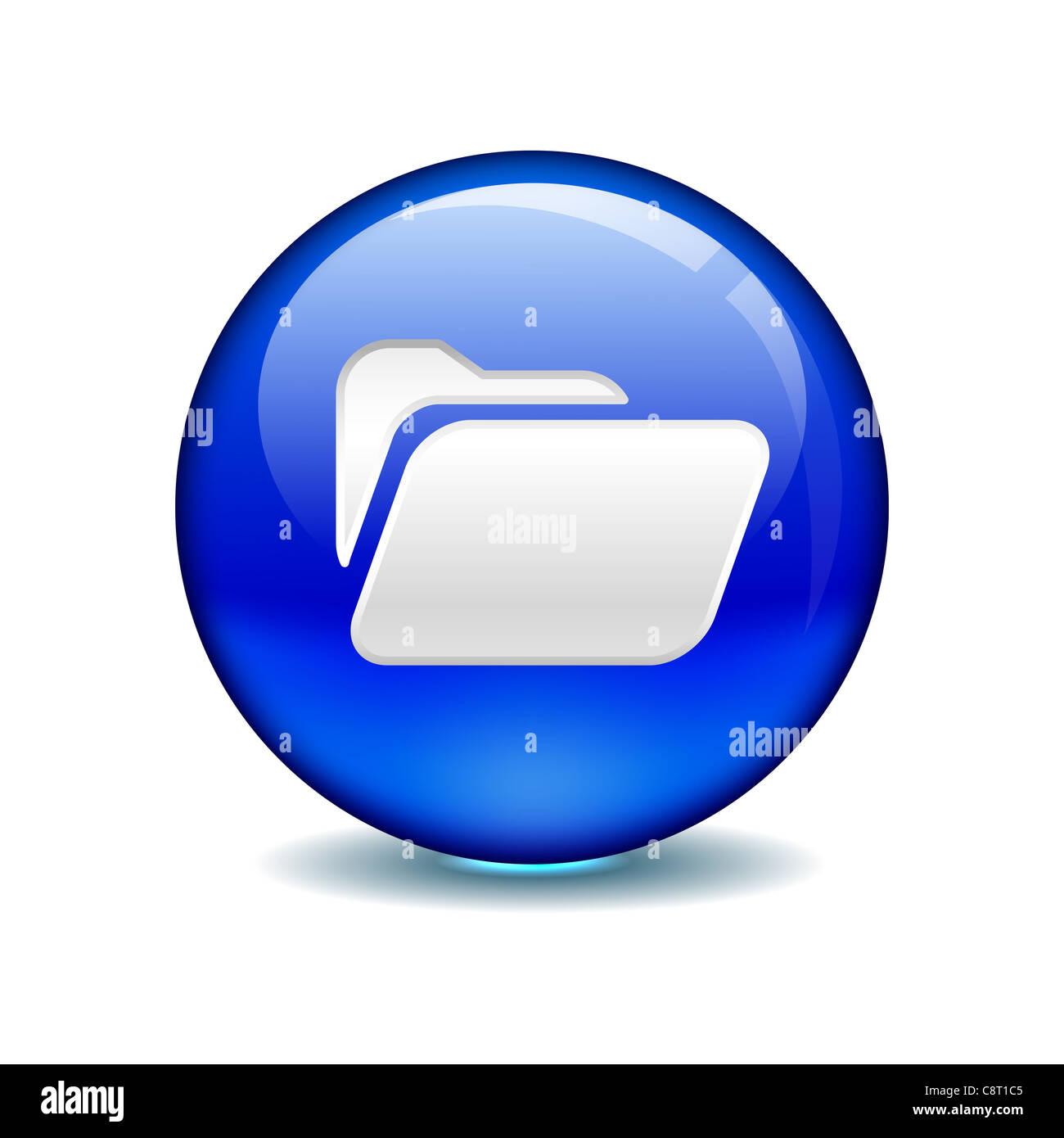 Folder symbol in blue circle Stock Photo - Alamy