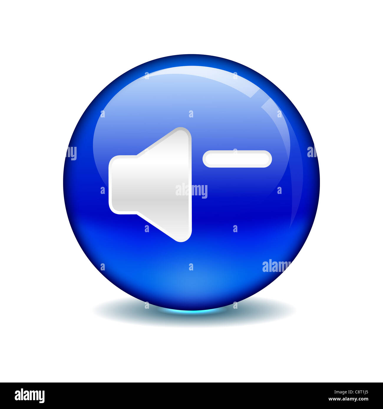 Illustration of volume control in shiny blue circle Stock Photo - Alamy