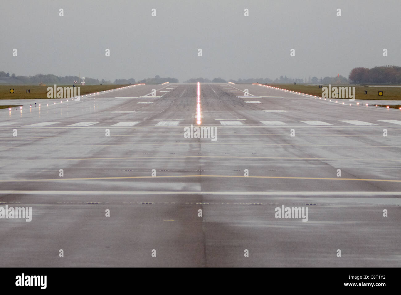 General view of RAF Brize Norton runway and airfield Stock Photo