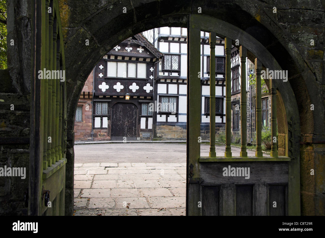 Architecture, Turton Tower gate, Chapeltown, North Turton, Blackburn, Lancashire, UK Stock Photo