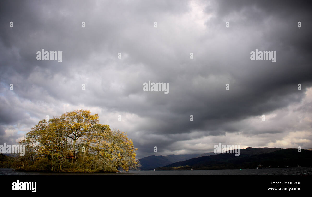 Dramatic scenery on Lake Windermere, The Lake District, UK Stock Photo