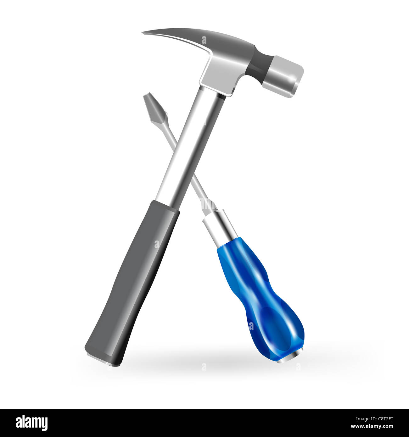 Illustration of hammer and screwdriver Stock Photo Alamy