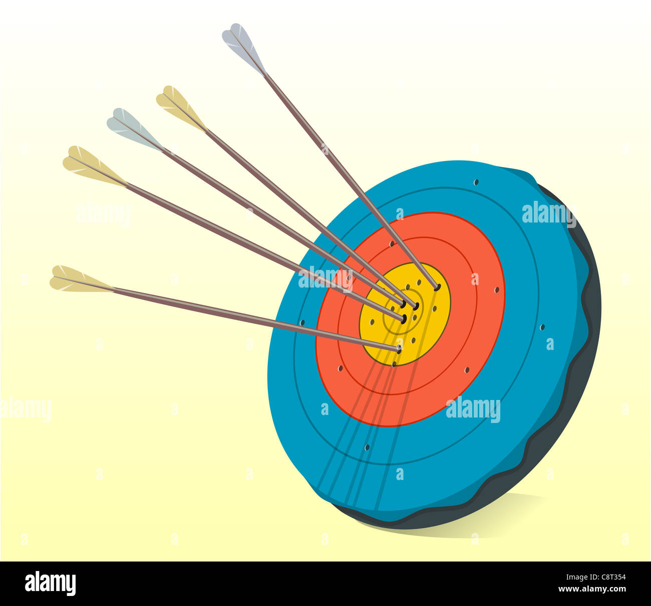Vintage Target and Arrows - Illustration of historic target having ...