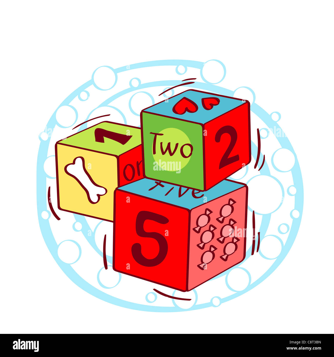 Close-up of playing blocks against white background Stock Photo - Alamy