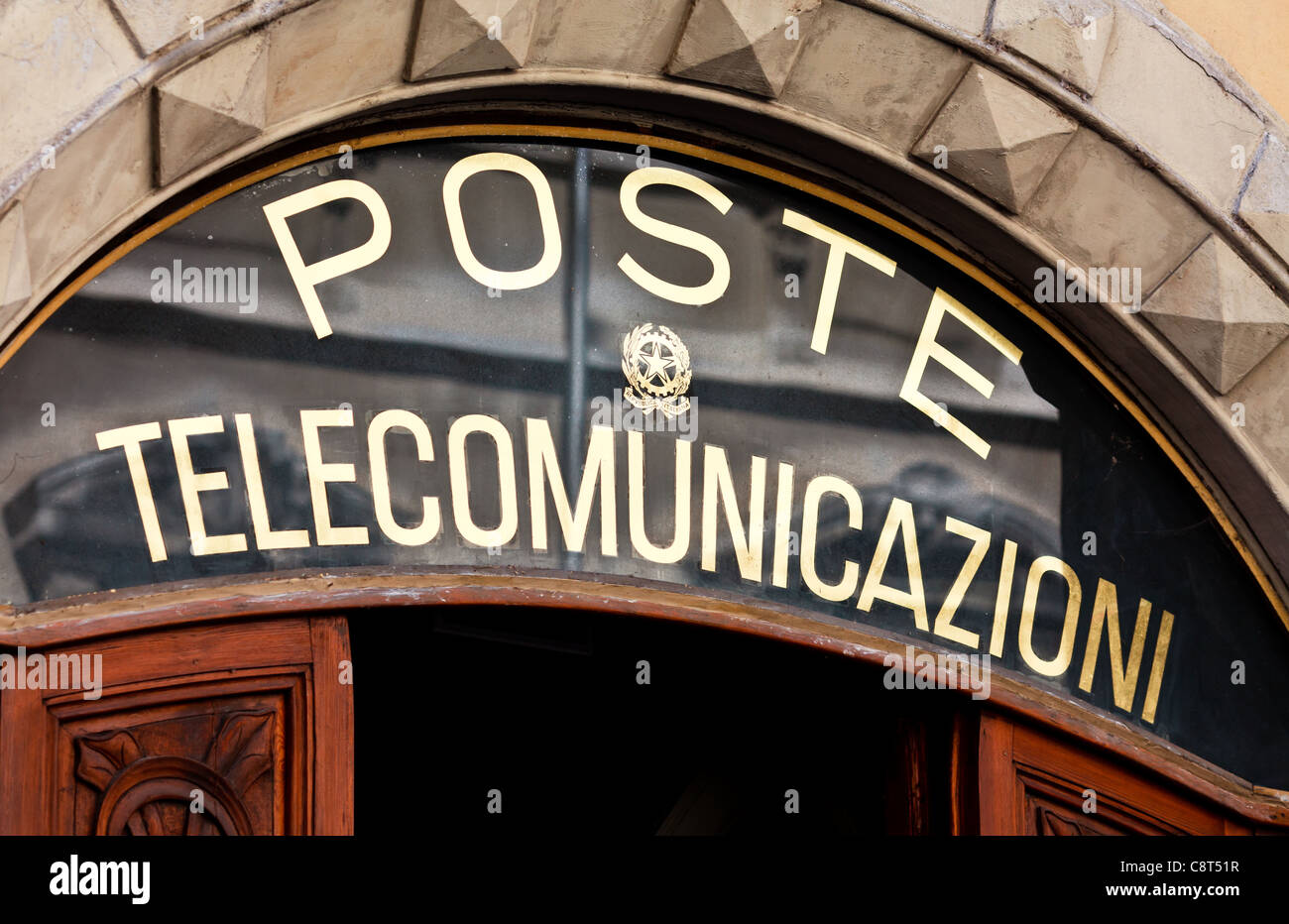 Close up of a post office sign in Italy Stock Photo Alamy