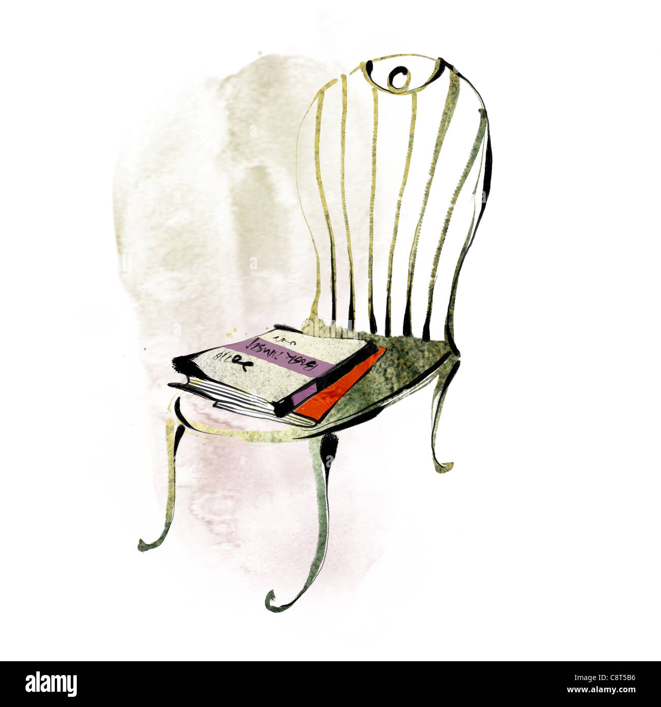 Book On Chair Stock Photo Alamy