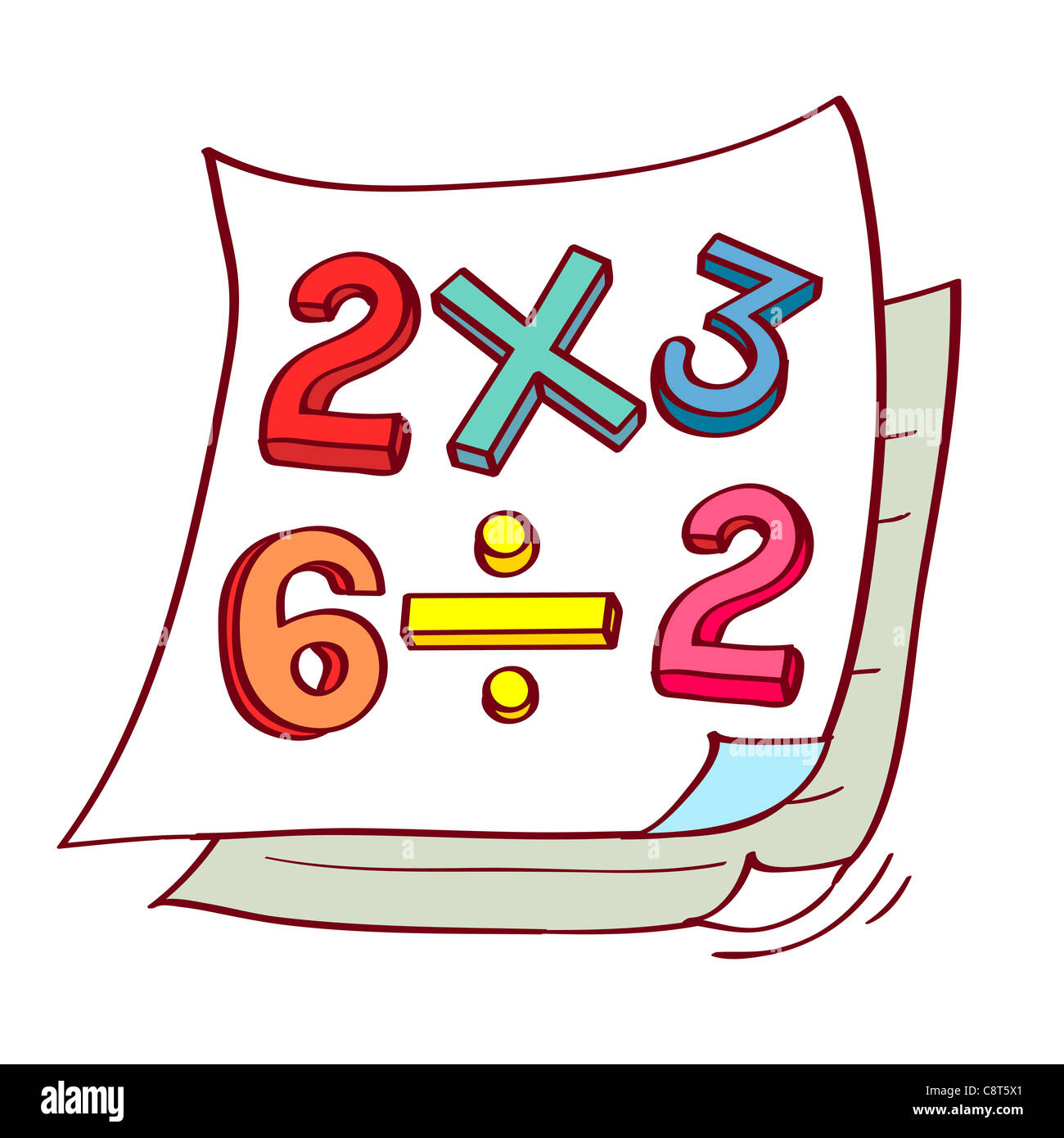 Illustration of numbers and signs Stock Photo