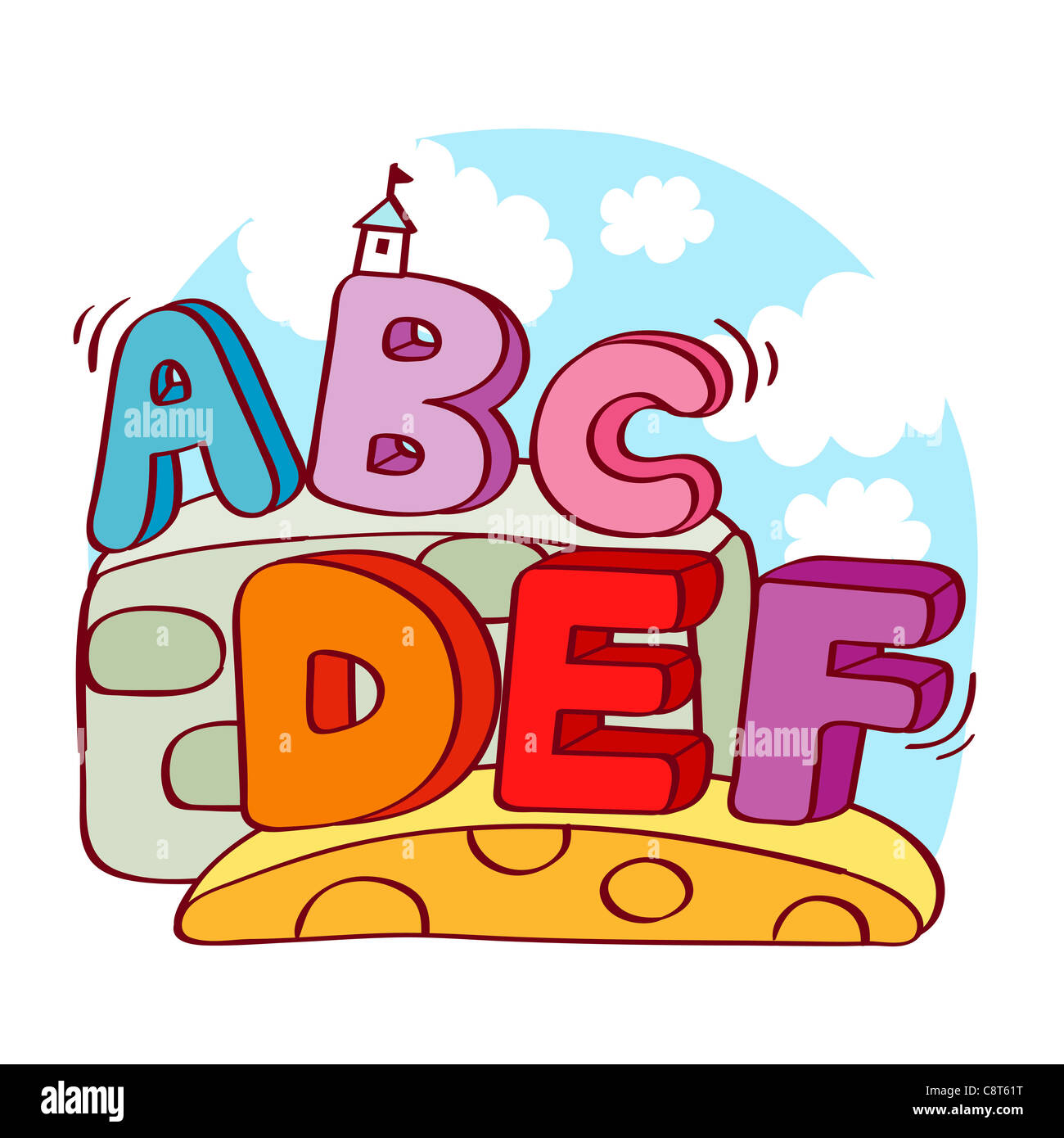 Illustration Of Alphabets On Wall Stock Photo Alamy